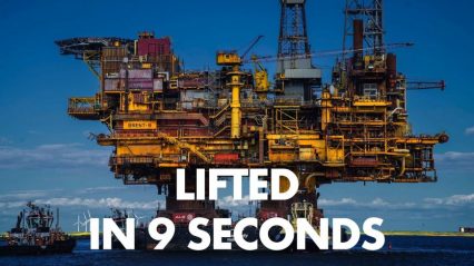 Shell Defies Gravity, Breaks Record When They Lift and Move a 25,000-Pound Oil Rig in 9 Seconds