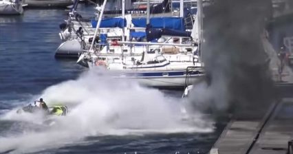Good Samaritan Jet Ski Extinguishes Blaze on Burning Boat