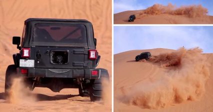 Absolutely Berserk Jeep Attacks Sand Dune at Wide Open Throttle