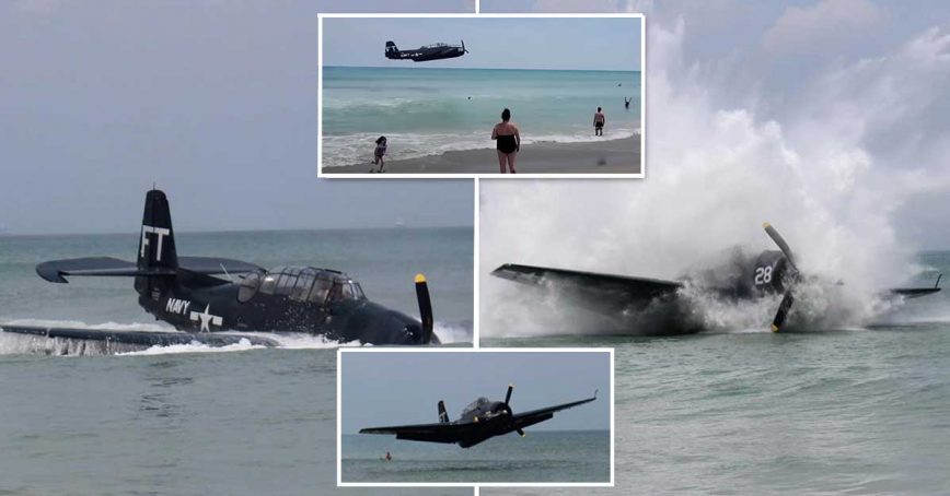 Airplane Goes Down During Airshow, Narrowly Missing Swimmers at Beach