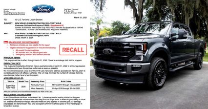 Ford Super Duty Being Recalled Due to Potentially Catastrophic Transmission Issue