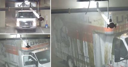 U-Haul Covered in Sewage After Driving Into Parking Garage it Doesn’t Fit In