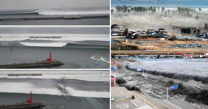Rare Footage Shows 2011 Japanese Tsunami Right Where it Meets Land