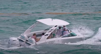Small Boat With a Ton of People Takes on Water at Haulover