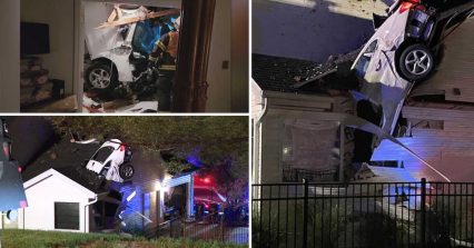 Homeowners Get Rude Awakening When Car Crashes Through Their Roof in Middle of Night