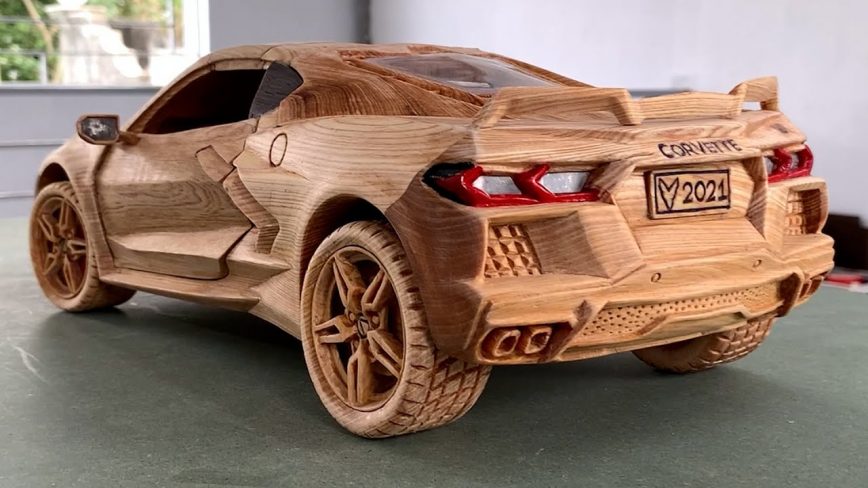 C8 Corvette Carved From a Block of Wood - We NEEED One!