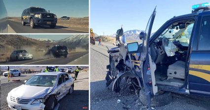 Oregon State Trooper Throws SUV in the Way of Speeding Driver Going the Wrong Way