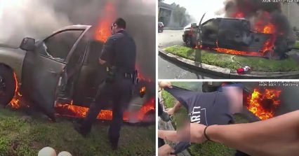 Video Shows Austin Police Officers Going Into Burning Truck, Rescuing Unconscious Driver