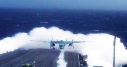CRAZY – Plane Flying Into a Wave Off Carrier Deck!