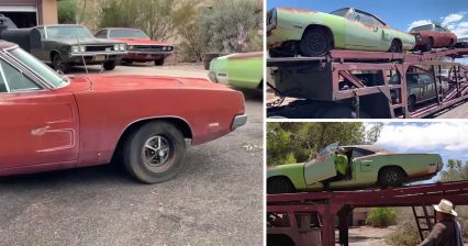 Incredibly Rare Mopars Discovered in Epic Barn Find, Almost Dropped From Trailer!