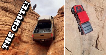 Jeep Gladiator Practically Defies Gravity at “The Chute” With Near Vertical Climb