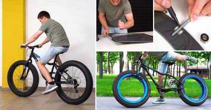 Engineer Removes Spokes From Bike, Creates Wild Homemade Hubless Bicycle
