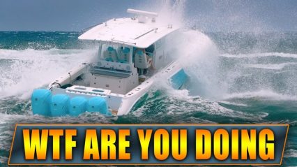 Dude Turns Massive Boat Into a Hot Tub in Choppy Inlet