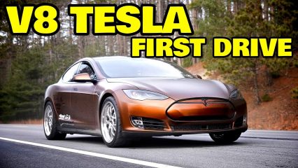 First Drive – World’s First LS Swapped Tesla Hits the Road