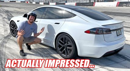 Cleetus McFarland Tries on the Tesla Model S Plaid on For Size at Freedom Factory