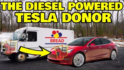 The First Ever Diesel Swapped Tesla is Coming to Life