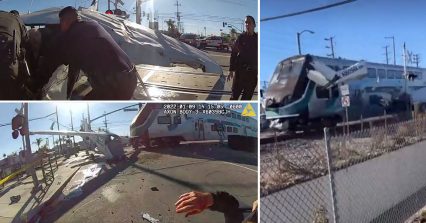 Video Shows Cops Pulling Pilot From Crashed Plane as it’s Struck by a Train