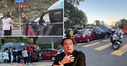Arnold Schwarzenegger Involved in Crash Where SUV Ends up on Prius