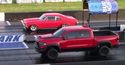 New Ram TRX Taking on Old School Nova Shows Just How Far Pickup Trucks Have Come