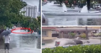 Florida Man Plows Through Flooded Road With C8 Corvette (He Submerged It!)
