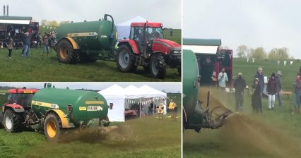 Angry Farmer Sprays Poop all Over Protestors Trespassing on his Land