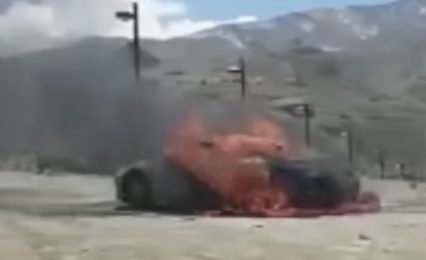 Chevy’s “Electrified” E-Ray Hybrid Corvette Prototype Burns to the Ground in Video