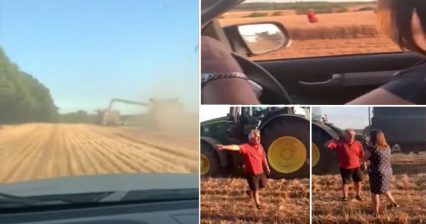 Man Stands in Way of 40,000 lb Farm Equipment Because He’s Mad About Dust