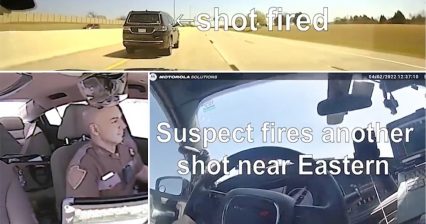 State Trooper Stays Extremely Calm While Bullets Whiz Through Windshield in High Speed Chase