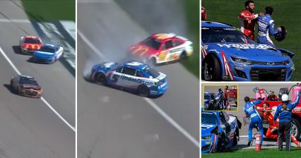 Bubba Wallace Appears to Retaliate at High Speed After Kyle Larson Puts Him Into the Wall