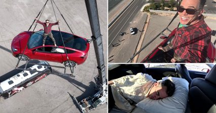 Steve-O is Living in a Car in Las Vegas (Hanging 120 Feet in the Air From a Crane!)