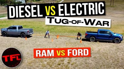 Diesel vs Electric Tug-of-War: Ford F-150 Lightning Takes on the Ram 2500 Cummins In a Nail Biter!