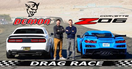 2023 Corvette Z06 vs Dodge Demon // DRAG & ROLL RACE