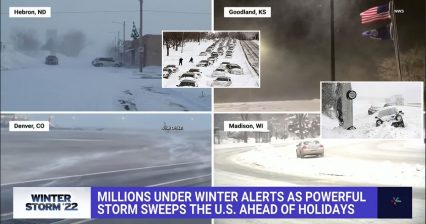 Footage Shows Millions Under Winter Weather Alerts as Powerful Storm Sweeps U.S. Ahead of Holidays