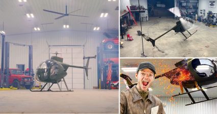 WhistlinDiesel Topped Himself, Flew a Helicopter Inside of His Shop