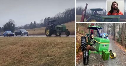 Farming Tractor Leads Police on a Slow Speed Chase