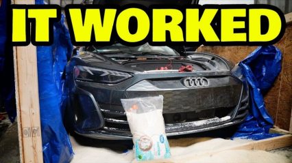 Fixing a Flooded Electric Car By Submerging it in 4200 lbs of RICE Actually Worked!
