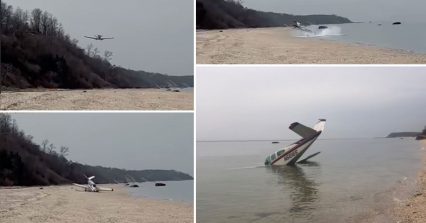 Woman Walking Dog on Long Island Beach Records Most Random Plane Crash Ever