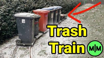 Trash Can Rail System Puts Trash Night on Lazy Mode