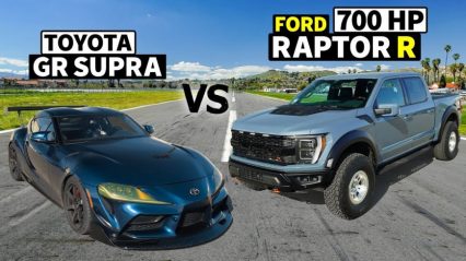 2023 Ford F-150 Raptor R (700 HP) vs Toyota GR Supra Drag Race