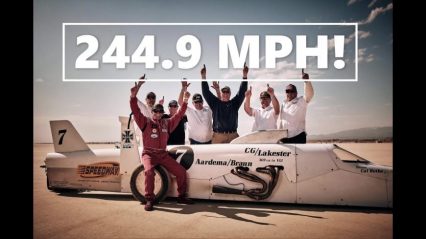 V12 Race Car Goes 244.9 MPH on Dirt in Flat Out Land Speed Record Attempt