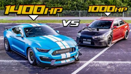 1400 HP GT350 Throws Down With 1000+ HP Evo X