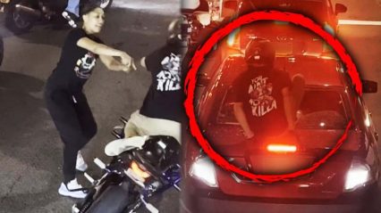 Armed Biker Punked by Mom After He Smashes Her Car Window