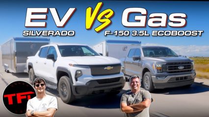 You’ll Be SHOCKED How Far a Chevy Silverado EV Can Tow vs a Gas Ford F-150!