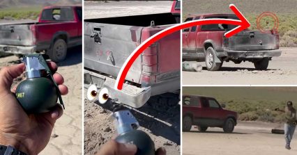 Hand Grenade Meets a Pickup Truck Bed in Odd Experiment