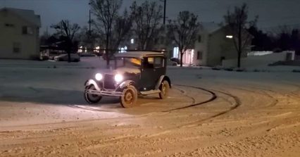 Near Century Old Snow Drifting Ford Model A Goes Viral