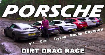 Porsche 911-Macan Takes on Off-Roaders in Dirt Drag Race