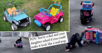 Dad Transforms Barbie Jeep to “Real Jeep” in Viral Video