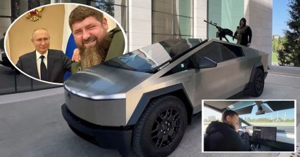 Chechen Warlord Mounts Gun to New Tesla Cybertruck for War