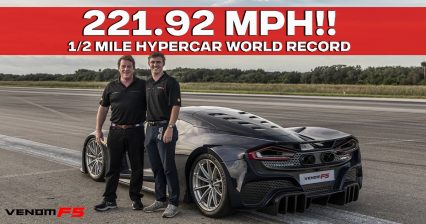 Hennessey Venom F5 Sets New 1/2 World Record: 221.92 MPH!